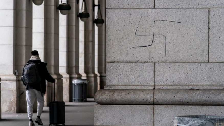 Union Station Painted with Swastikas the Day After Holocaust Remembrance Day